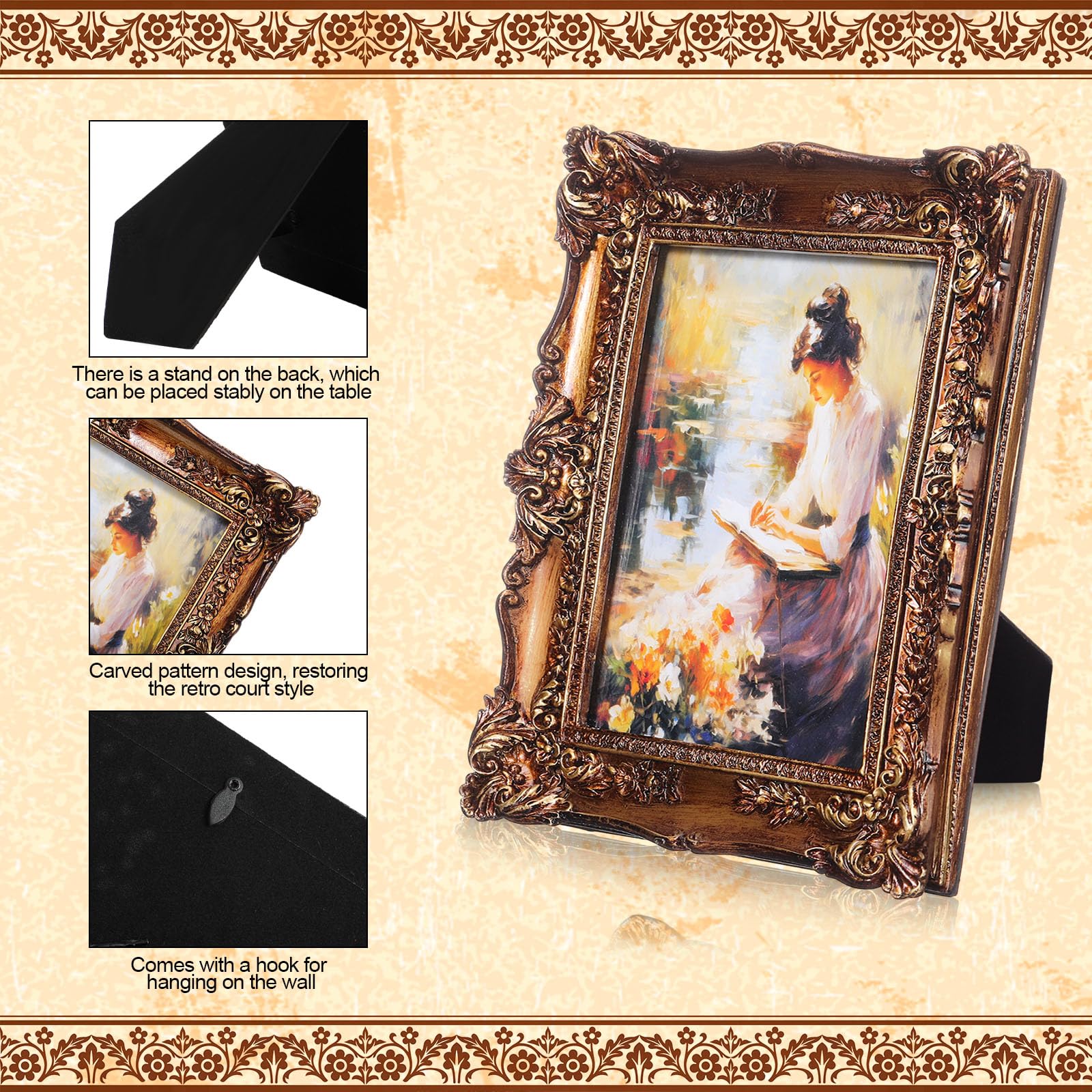 Amazon.com - Geetery 4 Pcs Vintage Picture Frames Set, Bronze